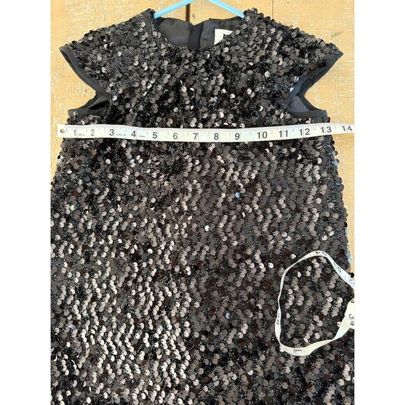 Milly Minis Black Sequin Dress size 6 Cap Sleeve - Picture 6 of 7